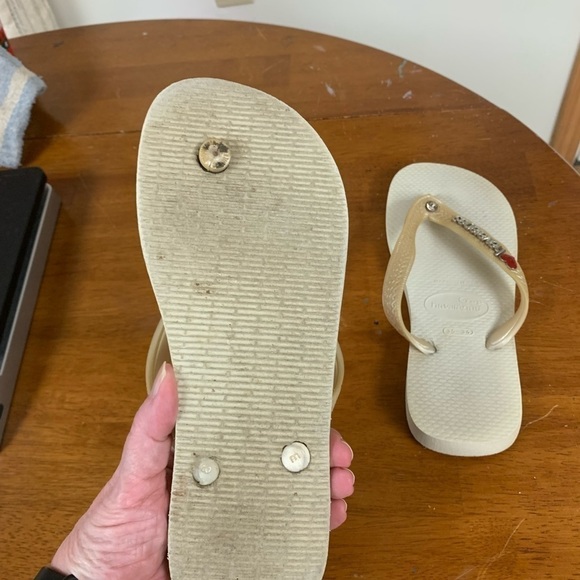 COPY - Havianas flip flops sandals size 4-5 heart/diamond detail #tennis prep - Picture 7 of 9